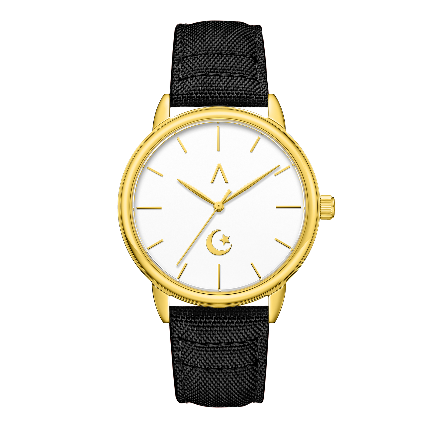 ISL-M-WG-MBFAB | The Islamic Watches, The crescent moon and Star.