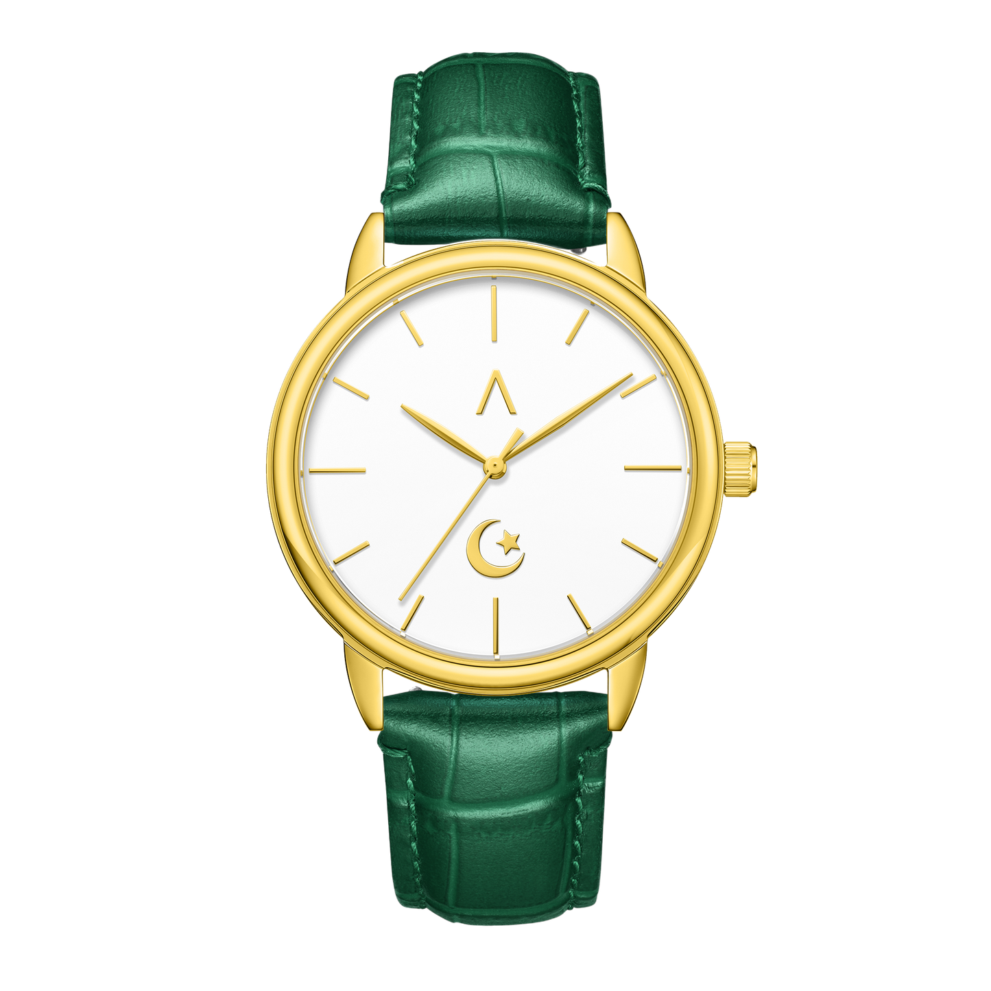 ISL-M-WG-MGRC | The Islamic Watches, The Crescent moon and star.